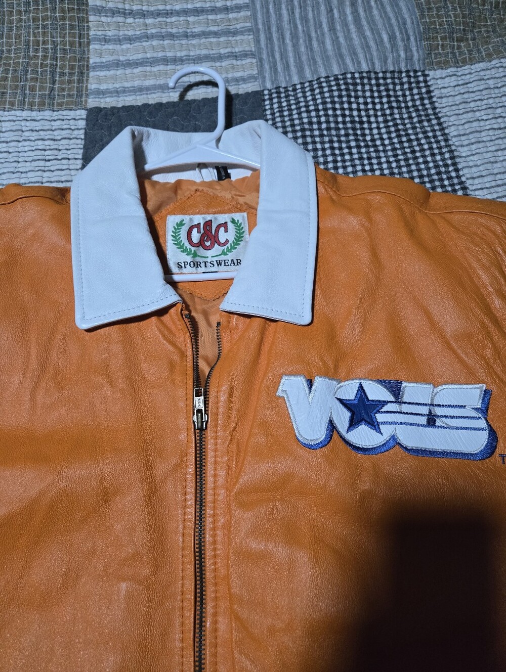 *Rare* Tennessee Orange Leather Bomber Jacket with White Collar